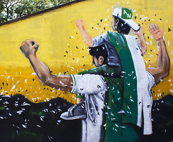 murales futboleros que le hacen homenaje al verde