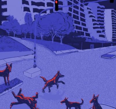 Perros ferales cartel urbano